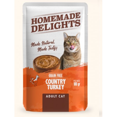 Homemade Delights Country Turkey Adult Cat X 100 Gr – Pack 12 Sobres