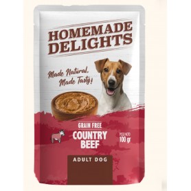 Homemade Delights Country Beef Adult Dog X 100 Gr – Pack 12 Sobres