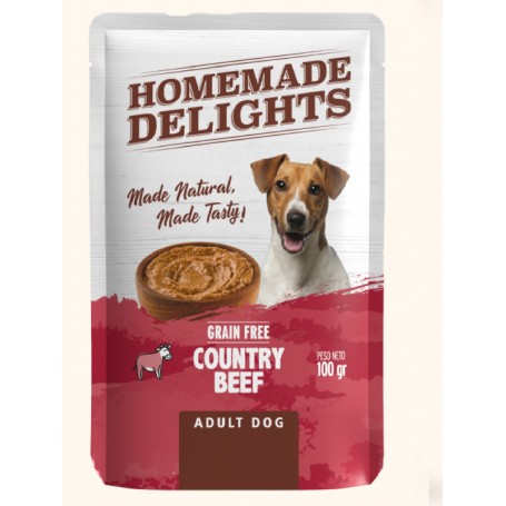 Homemade Delights Country Beef Adult Dog X 100 Gr – Pack 12 Sobres
