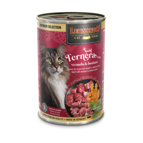 Leonardo Pack 6 Latas Superior Selection Ternera y Venado con Camote 400grs