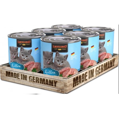 Leonardo Pack 6 Latas Quality Selection Kitten Ave y Huevo 800g
