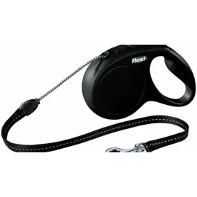 Correa Retractil Flexi Classic Negro M 5 mt