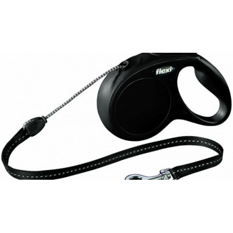 Correa Retractil Flexi Classic Negro M 5 mt