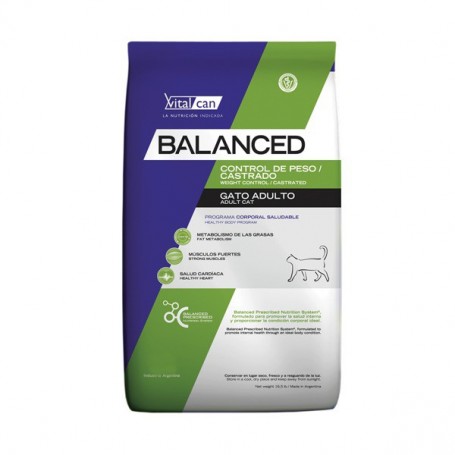 VitalCan Balanced Gato Control Peso y Castrado 2 kg.